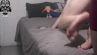 Naughty Blonde Bareback Assfucks Friend's Huge Cock Pierced Nipples