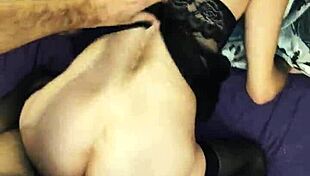 graceful milf in fishnets spreads legs for pov homemade pounding.