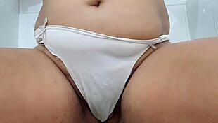 paty bumbum trembles in ecstasy waving magic wand on her dildo till orgasm hits