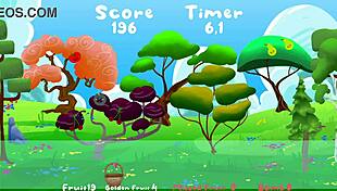 She Blows Him Hard in Orchard Paradise Island Masturbation Play