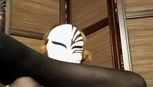 homemade amateur solo pantyhose tease with petite lingerie stockings and natural look