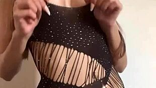 sexy roommate in lingerie teases with natural tits and small waist—what would you do?