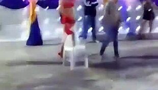 Venezolana teen shakes peruvian latina ass naked dancing wild!