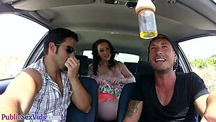 busty brit sucks cock public then outdoor fuck 👅💦