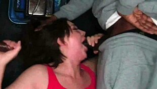 we throat fuck stepmom at phone booth, homeboy joins sloppy bbc gagging!!