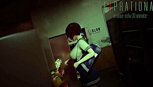 milf's huge shaved boobs and pussy bounce on big cock missionary