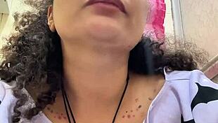 The milk-intolerant chubby girl squats on the toilet releasing massive gassy farts in homemade solo