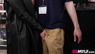 Cheating Milf Big Tits Hooks Up in Shop Voyeur Reality Quickie