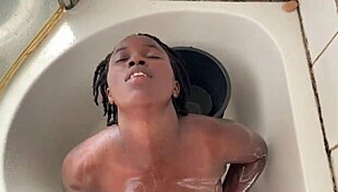 two ebony bisexual lesbians fuck big black cock rough then pee mouth play