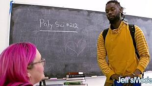 sexy chubby tutor sara star rides hung black student's huge cock cowgirl