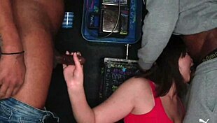 we throat fuck stepmom at phone booth, homeboy joins sloppy bbc gagging!!