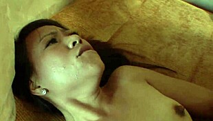 miley villa's shaved pussy gets banged hard before massive facial cumshot explosion