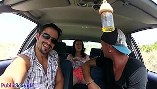 busty brit sucks cock public then outdoor fuck 👅💦