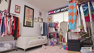 horny cutie della cate hooks up with bryan gozzling for pussy fun