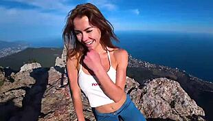 mia bandini risky cliff public ride cumshot 😱🍆💦 who takes next? 