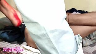 Skinny indian sakshi moans in first anal creampie with stepbrother bedroom