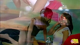 Cosplay brunette angel deflowers girl with fingers and tongue 😇👅💋