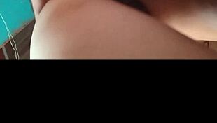 dirty cougar latina milf bent over doggystyle pov homemade bedroom assplay cum on cheeks