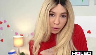 This petite anal slut bends over as her tight butthole gets filled with hot cum