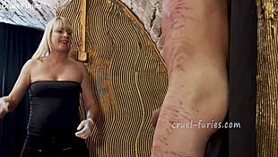 Cruel Blonde Milf Mistress Whips His Cock In Brutal Bdsm Cock Torment