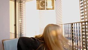 sexy blonde sneaks handyman fuck while hubby bathes