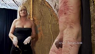 Cruel Blonde Milf Mistress Whips His Cock In Brutal Bdsm Cock Torment