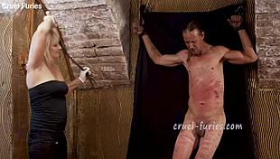 Cruel Blonde Milf Mistress Whips His Cock In Brutal Bdsm Cock Torment