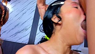 Two Beautiful Latinas Deepthroat Monster Cock Roughly