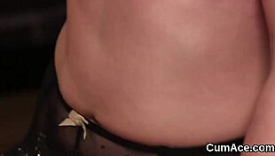 naughty peach kneels for bukkake facial swallowing every spunk drop