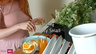 nansy turns breakfast into bent over anal pounding