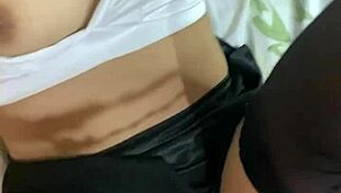 her intimate lingerie tease turns into fingering frenzy as latina beauty exposes wet pussy for lover