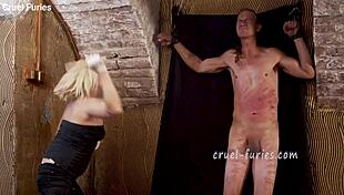 Cruel Blonde Milf Mistress Whips His Cock In Brutal Bdsm Cock Torment