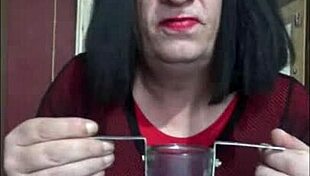 bisexual crossdresser shyly stuffs his hole full at home