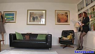 British milf in stockings gets her pussy eaten and rubbed hard