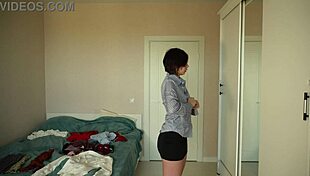 skinny brunette teen tries on tight skirts miniskirts dresses showing off big natural tits pussy cameltoe and tattoos homemade 😍👗