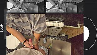 Stepsister pantyhose milks stepbrother's quick cum pov