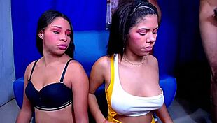 Colombian street sluts submit to rough double face fucks sloppy