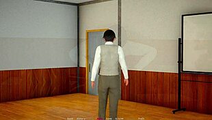 Headmaster's big tits fantasy play unfolds with golden temptation master