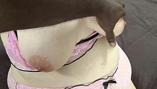 huge ass busty ebony bbw milf flashes plump pussy in shorts then takes black creampie pounding close up