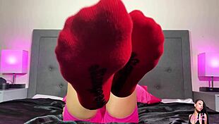 pink foxx's valentines sock tease and joi got you stroking barefoot?
