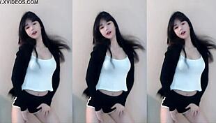 cute chinese girl dances wildly on sexy roller coaster thrill