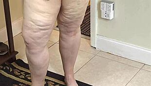 huge ass busty ebony bbw milf flashes plump pussy in shorts then takes black creampie pounding close up