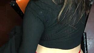 roommate bends over for panty creampie doggystyle pov