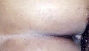 Ebony wife cheats with quick pussy fuck and hot cum finish