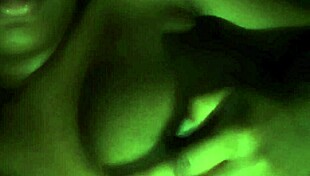 Late night ebony chubby babe licks her own nipples feeling pure horny bliss while groping fat tits solo