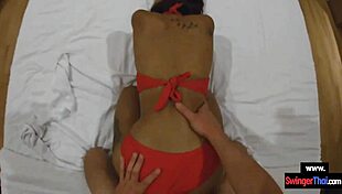 amateur teen couple starts foreplay in public pool then bangs hard outdoors