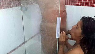 Salma's delicious blowjob skills shine outdoors