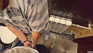 Stepsister pantyhose milks stepbrother's quick cum pov