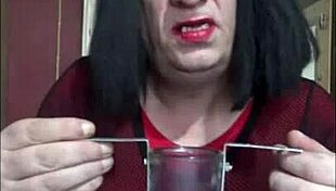 bisexual crossdresser shyly stuffs his hole full at home