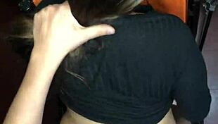 roommate bends over for panty creampie doggystyle pov